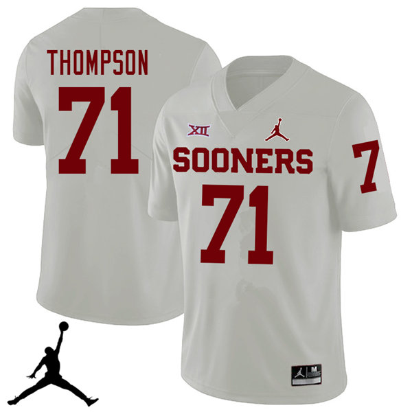Oklahoma Sooners #71 Tyrus Thompson 2018 College Football Jerseys Sale-White